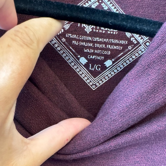 Nomads Hempwear / large colour block maroon and black NWT - Picture 5 of 5